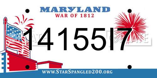 14155I7 Maryland License Plate