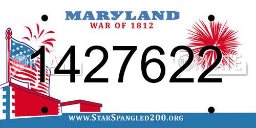 1427622 Maryland License Plate