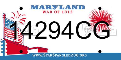 14294CG Maryland License Plate