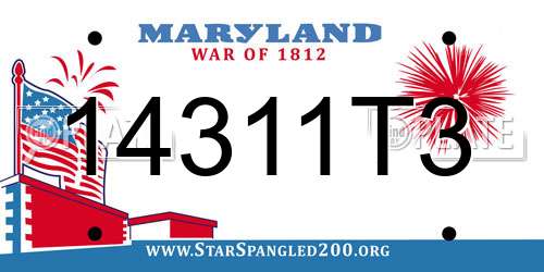 14311T3 Maryland License Plate