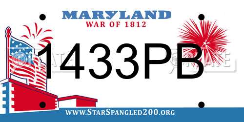 1433PB Maryland License Plate