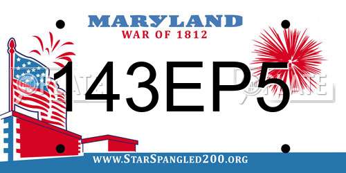 143EP5 Maryland License Plate