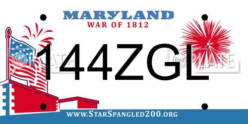 144ZGL Maryland License Plate