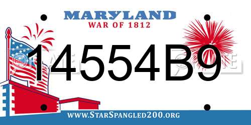 14554B9 Maryland License Plate