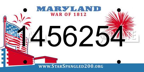 1456254 Maryland License Plate