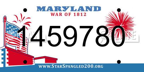 1459780 Maryland License Plate
