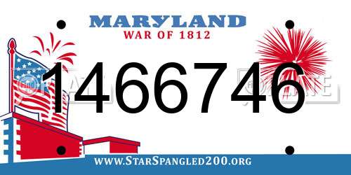 1466746 Maryland License Plate