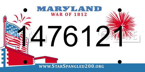 1476121 Maryland License Plate