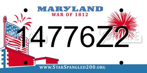 14776Z2 Maryland License Plate