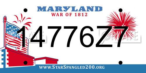 14776Z7 Maryland License Plate