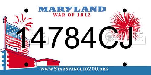 14784CJ Maryland License Plate