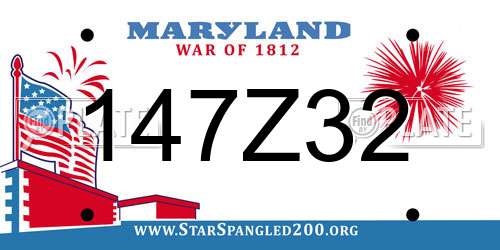 147Z32 Maryland License Plate