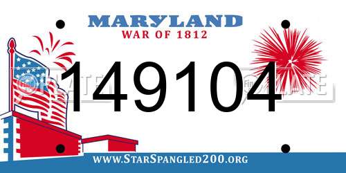 149104 Maryland License Plate