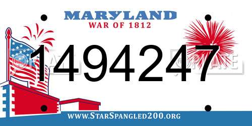 1494247 Maryland License Plate