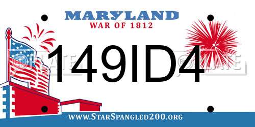 149ID4 Maryland License Plate