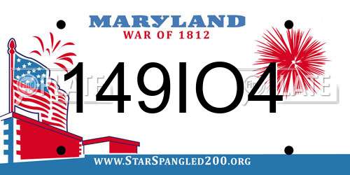 149IO4 Maryland License Plate