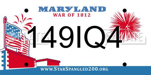 149IQ4 Maryland License Plate