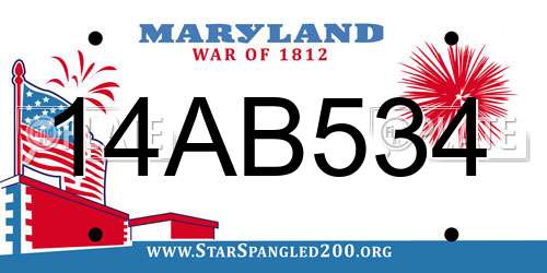 14AB534 Maryland License Plate