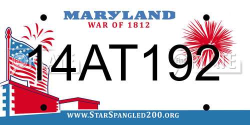 14AT192 Maryland License Plate