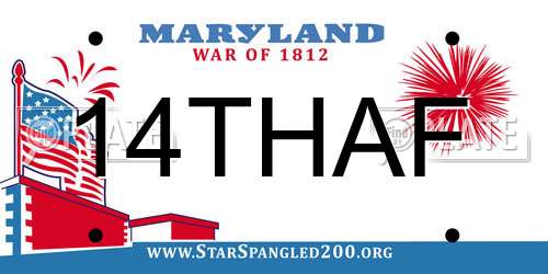 14THAF Maryland License Plate