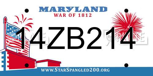14ZB214 Maryland License Plate
