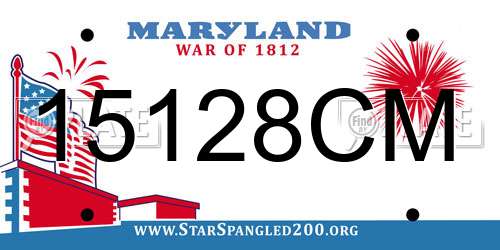 15128CM Maryland License Plate