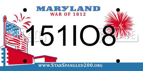 151IO8 Maryland License Plate