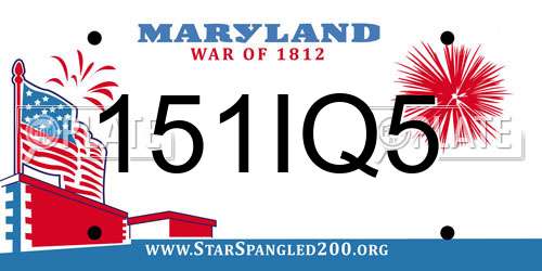 151IQ5 Maryland License Plate