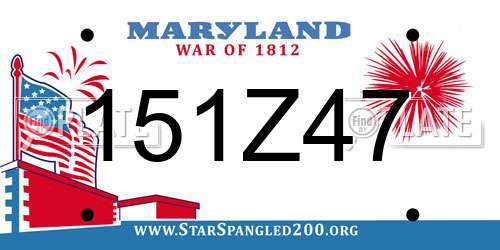 151Z47 Maryland License Plate