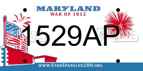 1529AP Maryland License Plate