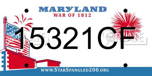 15321CF Maryland License Plate