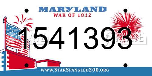 1541393 Maryland License Plate