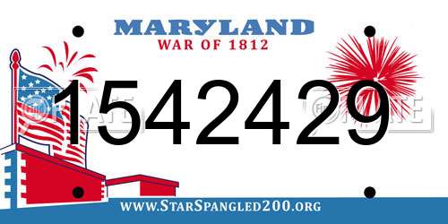 1542429 Maryland License Plate