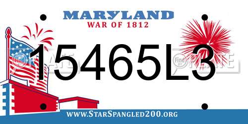 15465L3 Maryland License Plate