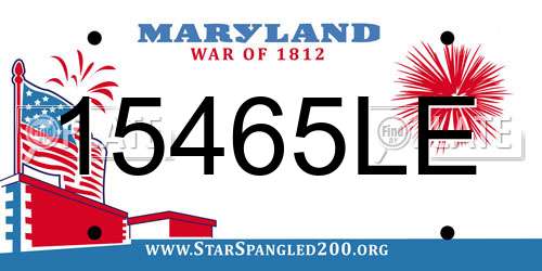 15465LE Maryland License Plate