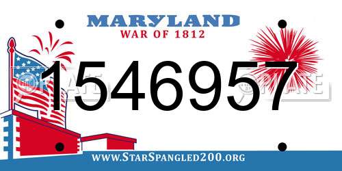 1546957 Maryland License Plate