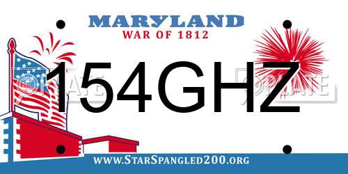 154GHZ Maryland License Plate