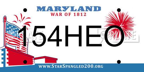 154HEO Maryland License Plate