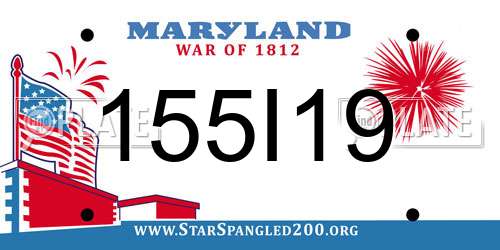 155I19 Maryland License Plate