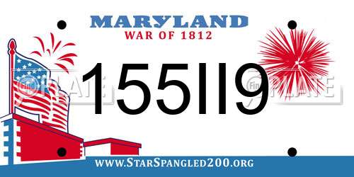 155II9 Maryland License Plate