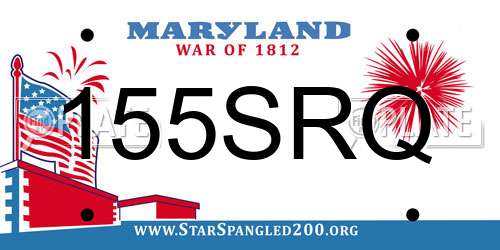 155SRQ Maryland License Plate