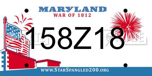 158Z18 Maryland License Plate