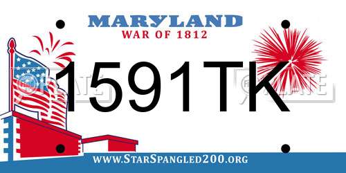 1591TK Maryland License Plate