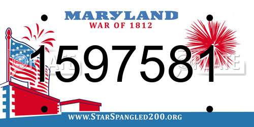 1597581 Maryland License Plate