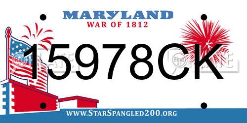 15978CK Maryland License Plate