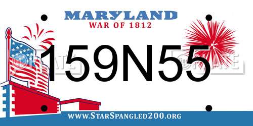 159N55 Maryland License Plate