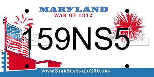 159NS5 Maryland License Plate