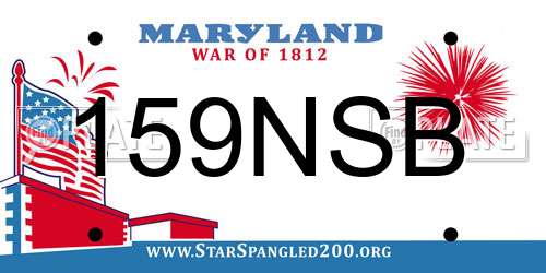 159NSB Maryland License Plate