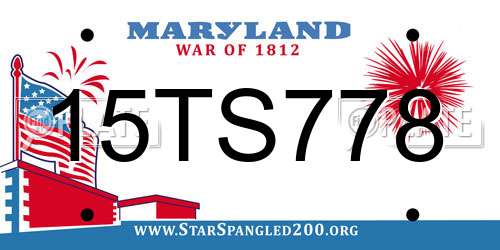 15TS778 Maryland License Plate