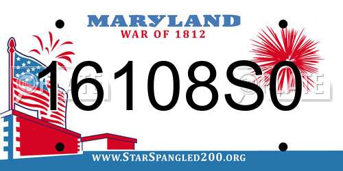 16108S0 Maryland License Plate
